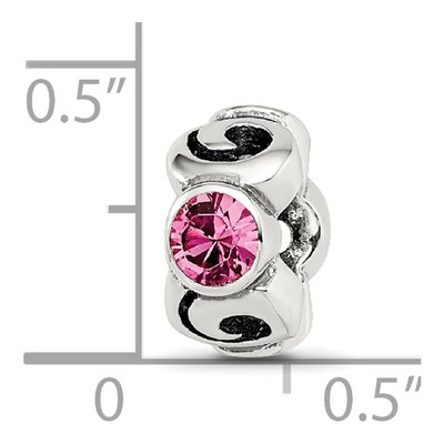 Sterling Silver Crystal October Bead – view 6