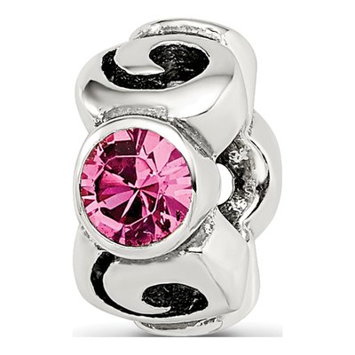 Sterling Silver Crystal October Bead