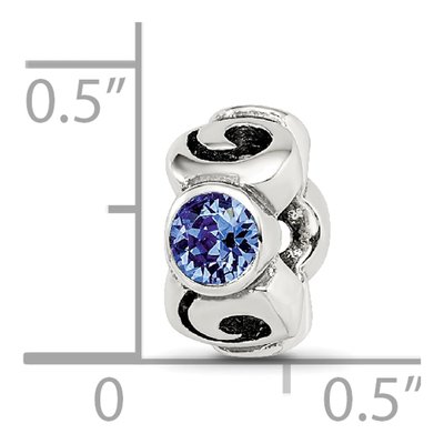 Sterling Silver Crystal September Birthstone Bead – view 6