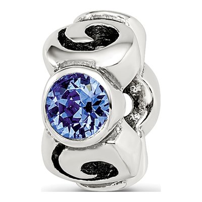 Sterling Silver Crystal September Birthstone Bead