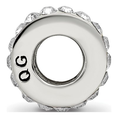 Sterling Silver Crystal April Bead – view 4