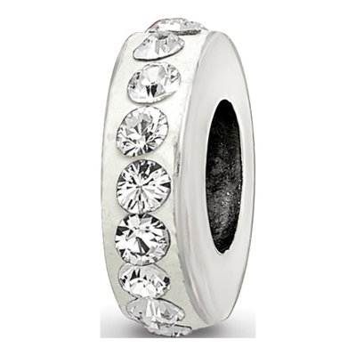 Sterling Silver Crystal April Bead