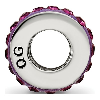 Sterling Silver Crystal Feb Bead – view 4