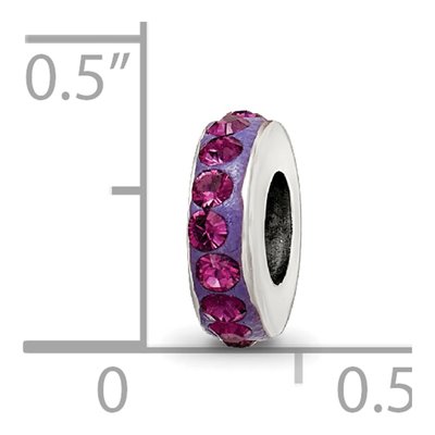 Sterling Silver Crystal Feb Bead – view 6