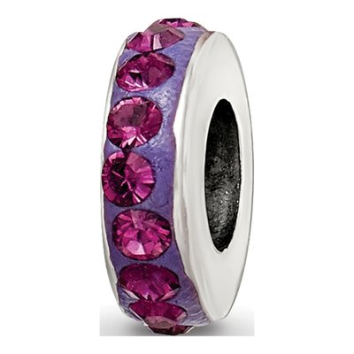 Sterling Silver Crystal Feb Bead