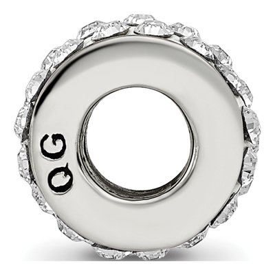 Sterling Silver Crystal April Bead – view 4