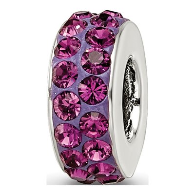 Sterling Silver Crystal Feb Bead