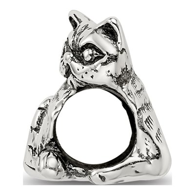 Sterling Silver Exotic Shorthair Cat Bead – view 4