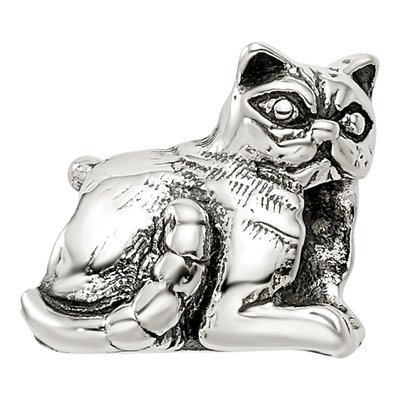 Sterling Silver Exotic Shorthair Cat Bead – view 5
