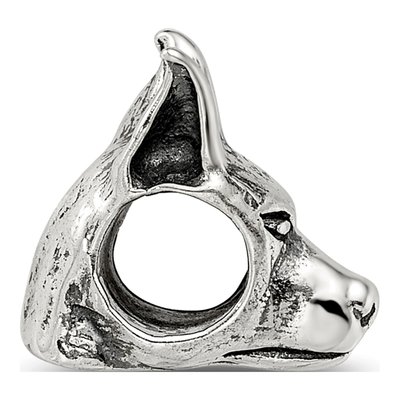 Sterling Silver Doberman Pinscher Head Bead – view 4