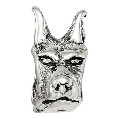 Sterling Silver Doberman Pinscher Head Bead – view 5