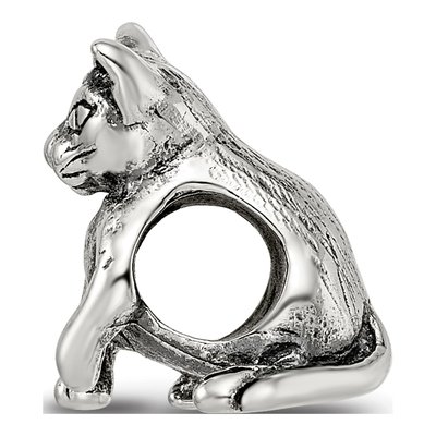 Sterling Silver Abyssinian Cat Bead – view 4