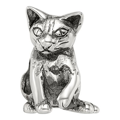 Sterling Silver Abyssinian Cat Bead – view 5
