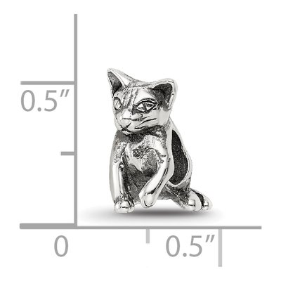 Sterling Silver Abyssinian Cat Bead – view 7