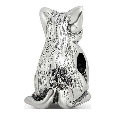 Sterling Silver Abyssinian Cat Bead – view 8