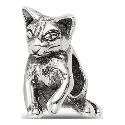 Sterling Silver Abyssinian Cat Bead