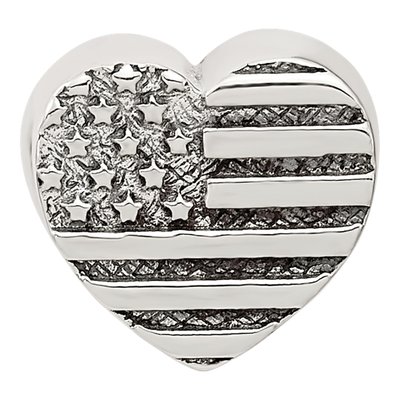 Sterling Silver Heart Flag Bead – view 5