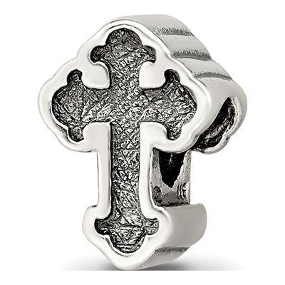 Sterling Silver Budded Cross Bead