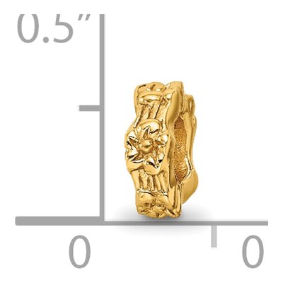 Gold-Plated Sterling Silver Floral Spacer Bead – view 6