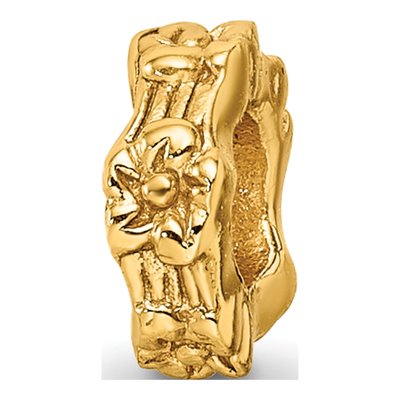 Gold-Plated Sterling Silver Floral Spacer Bead