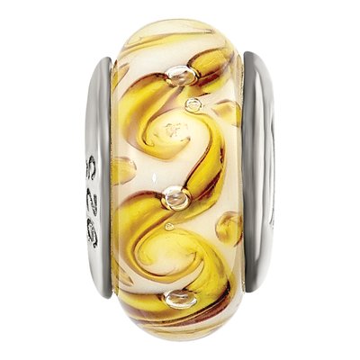 Sterling Silver Swirl Glass Bead – view 6
