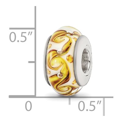 Sterling Silver Swirl Glass Bead – view 7