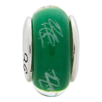 Sterling Silver Green Glass Scribble Bead