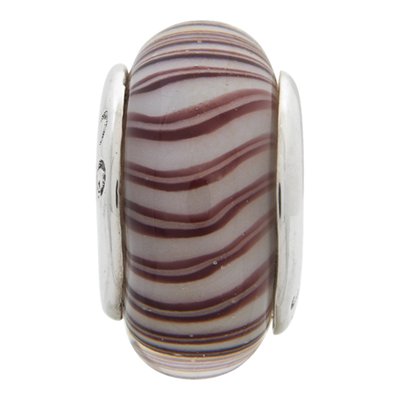Sterling Silver Mauve Glass Bead – view 4