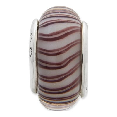 Sterling Silver Mauve Glass Bead – view 5