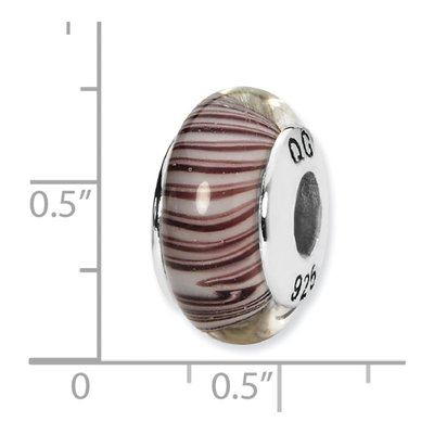 Sterling Silver Mauve Glass Bead – view 6