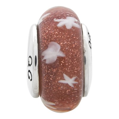 Sterling Silver Red Star Glass Bead