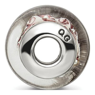 Sterling Silver Mauve Swirl Glass Bead – view 4