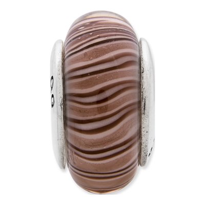 Sterling Silver Mauve Hand-Blown Glass Bead – view 5