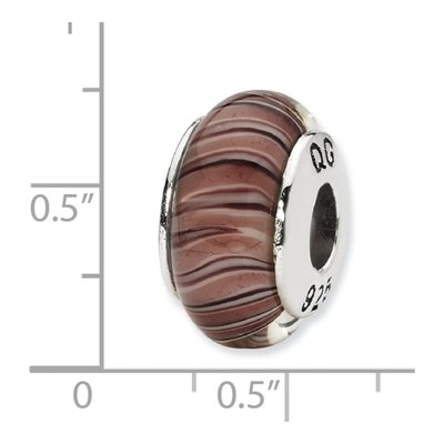 Sterling Silver Mauve Hand-Blown Glass Bead – view 6