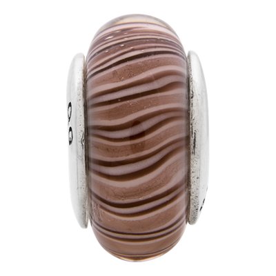Sterling Silver Mauve Hand-Blown Glass Bead