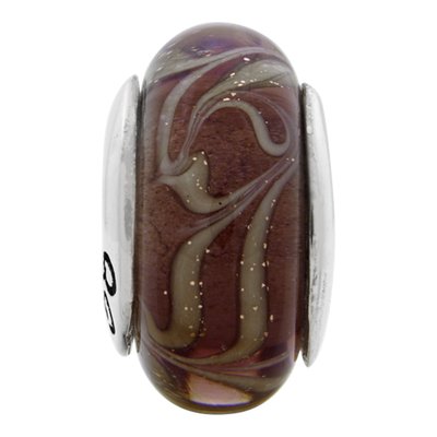 Sterling Silver Smokey Swirl Glass Bead – view 4