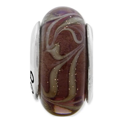 Sterling Silver Smokey Swirl Glass Bead – view 5