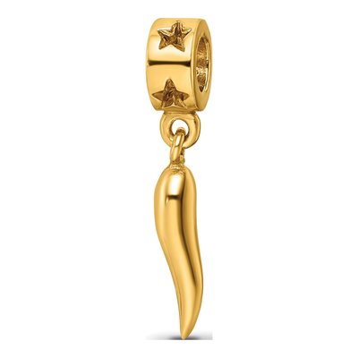 Gold-Plated Sterling Silver Horn Dangle Bead