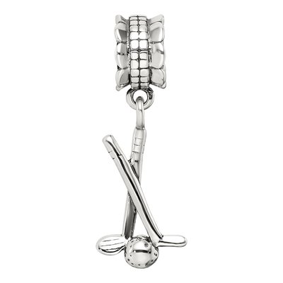 Sterling Silver Golf Clubs Ball Dangle Bead – view 6