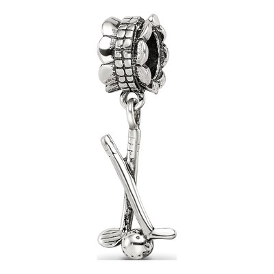 Sterling Silver Golf Clubs Ball Dangle Bead