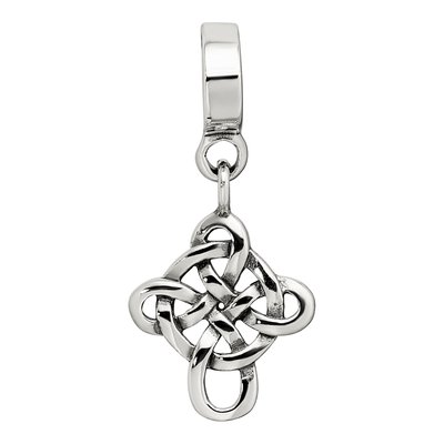 Sterling Silver Celtic Weave Cross Dangle Bead – view 6