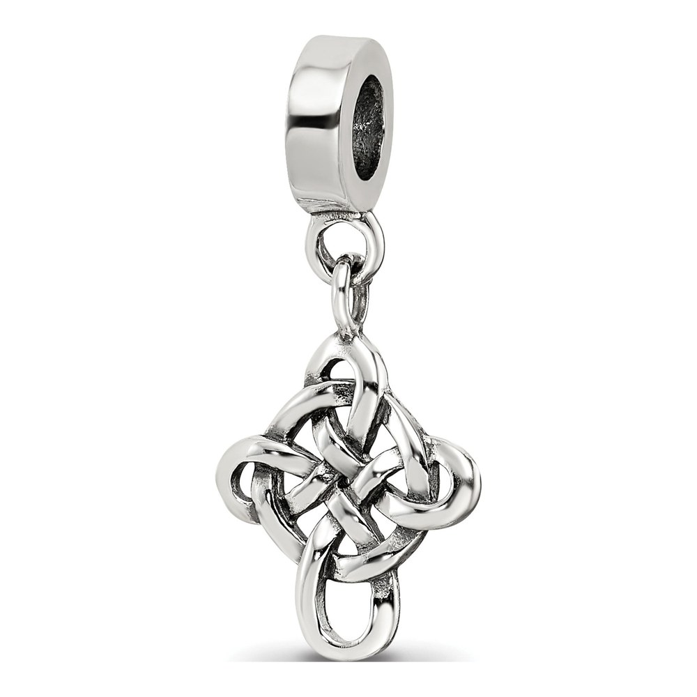 Sterling Silver Celtic Weave Cross Dangle Bead