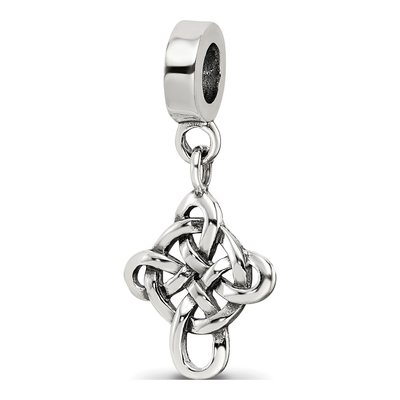 Sterling Silver Celtic Weave Cross Dangle Bead