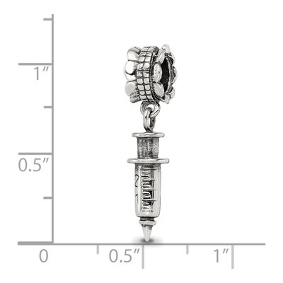 Sterling Silver Syringe Dangle Bead – view 5