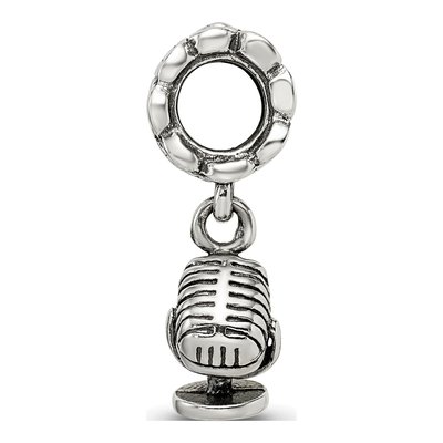 Sterling Silver Microphone Dangle Bead – view 4