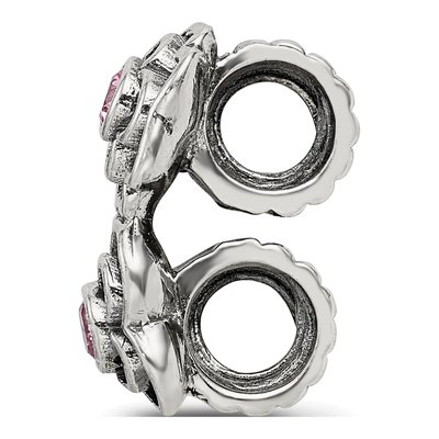 Sterling Silver CZ Connector Bead – view 4
