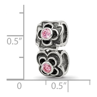 Sterling Silver CZ Connector Bead – view 8