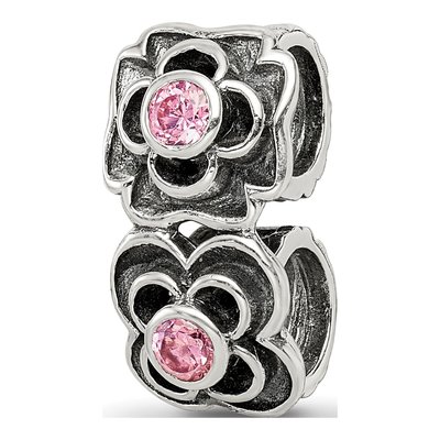 Sterling Silver CZ Connector Bead