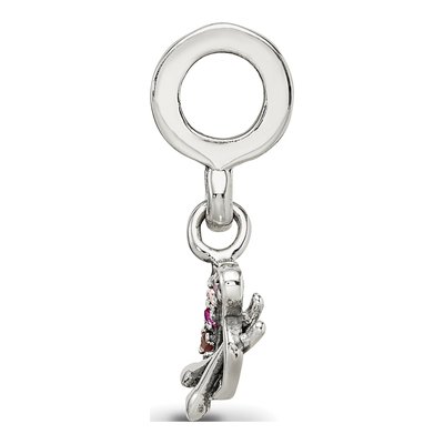 Sterling Silver CZ Artist Palette Dangle Bead – view 4