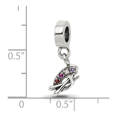 Sterling Silver CZ Artist Palette Dangle Bead – view 5